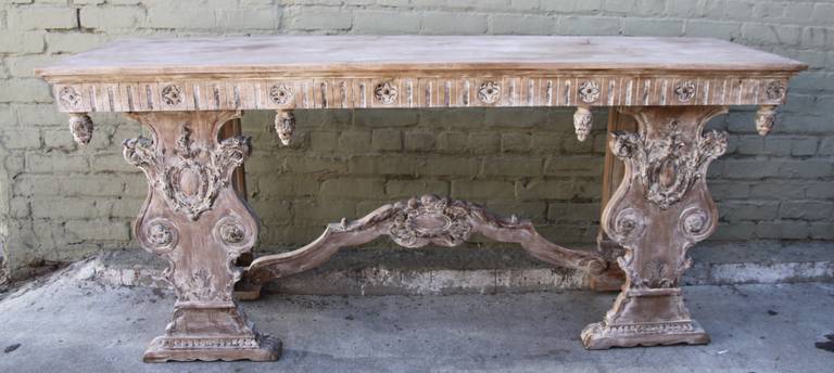 Italian Carved Washed Console