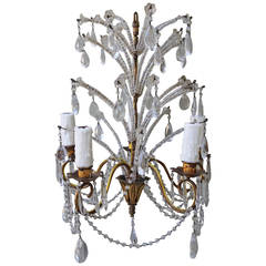 Four-Light Italian Crystal Beaded Chandelier
