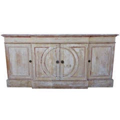 Italian Painted Marble Top Buffet w/ Extensions