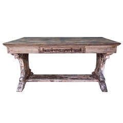 Carved Italian Painted Writing Table