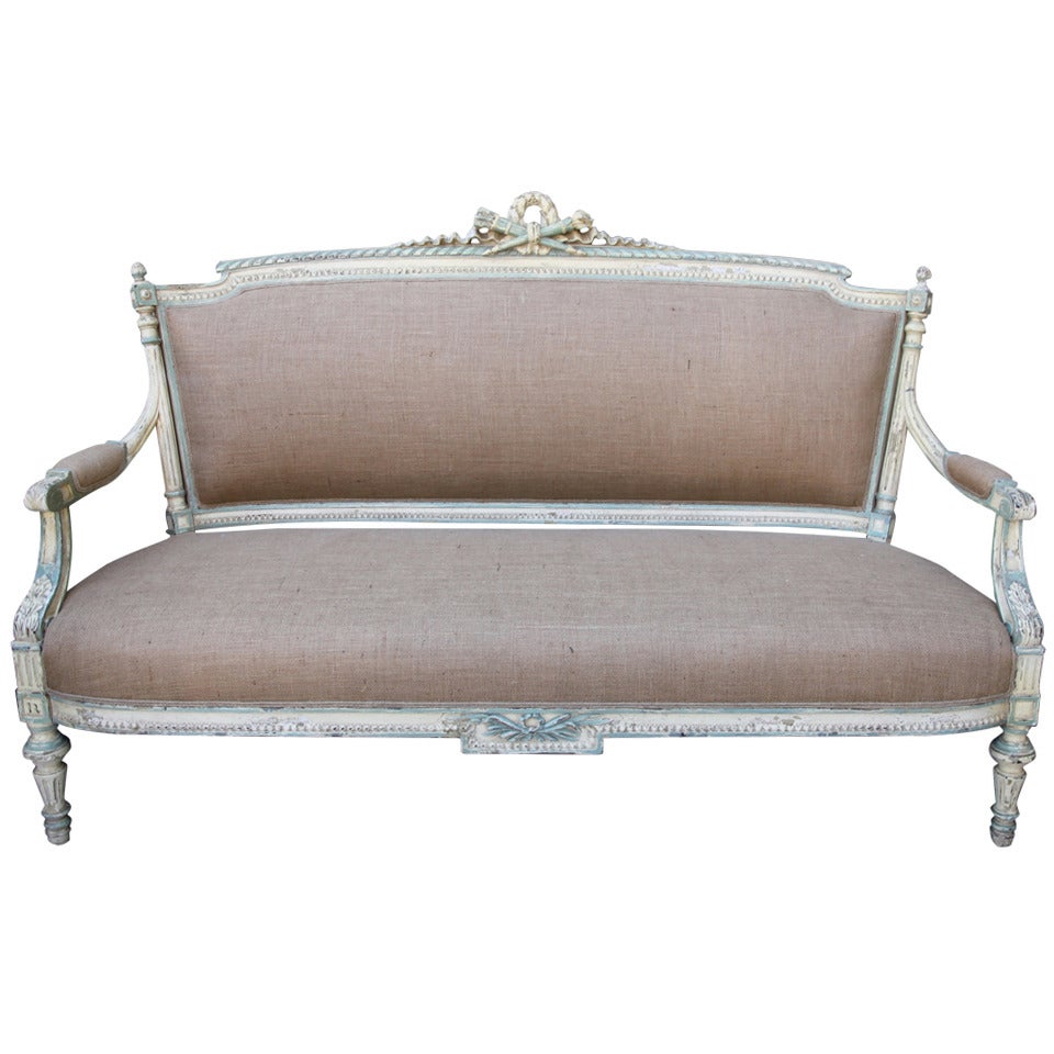 19th Century Painted French Settee