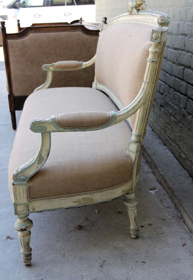 19th Century Painted French Settee 2