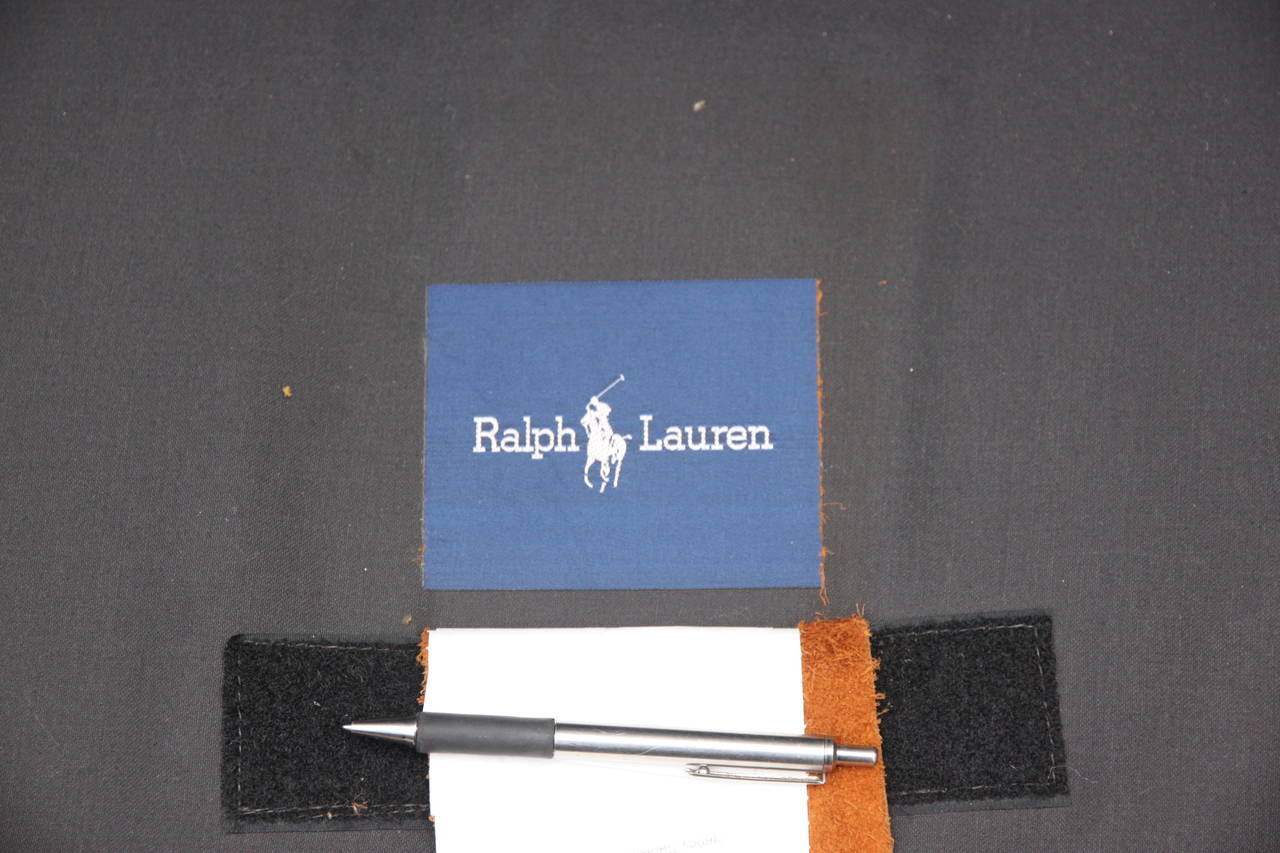 20th Century Ralph Lauren Leather  Upholstered Sofa w/ Four Pillows