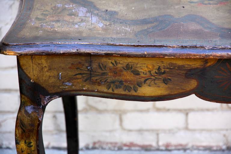 19th Century French Painted Table with Drawer 2
