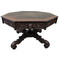 19th Century English Carved Cherub Table