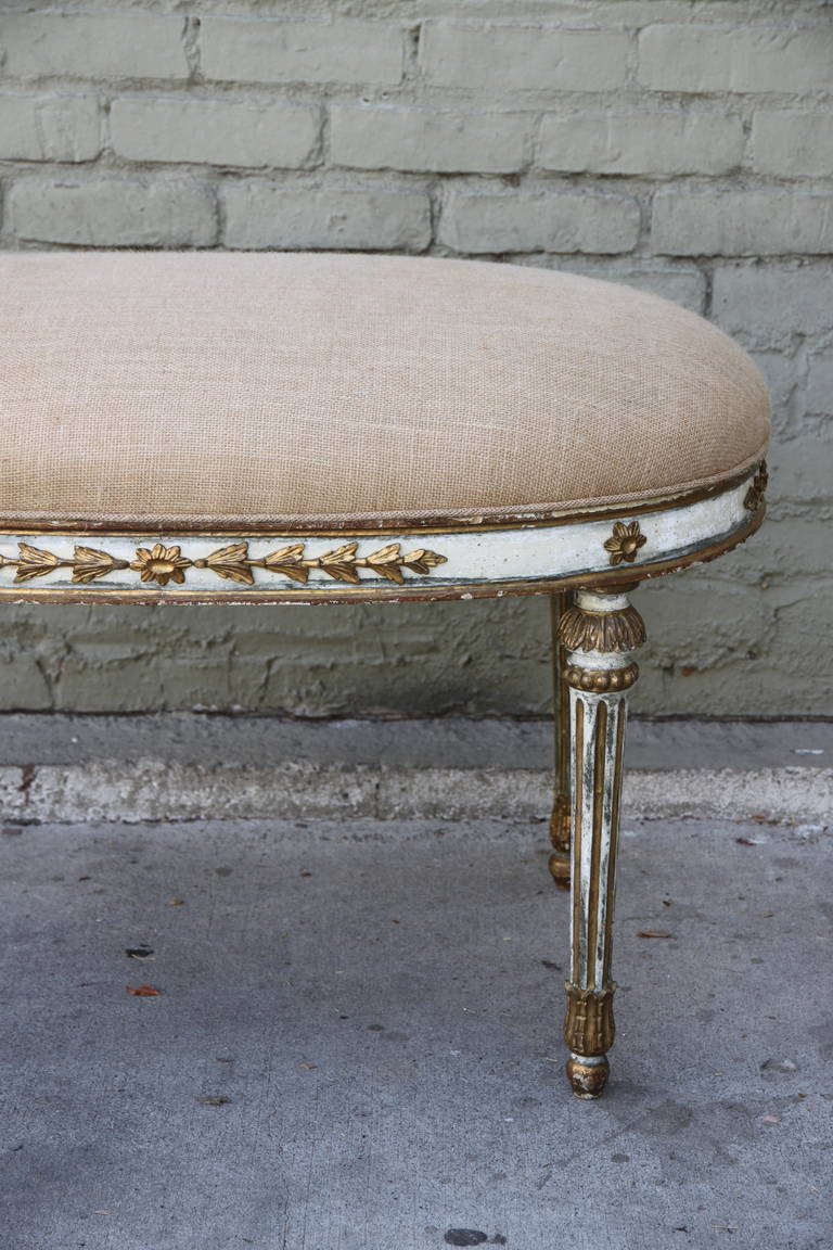 Italian Neoclassical Style Painted and Parcel-Gilt Bench 4