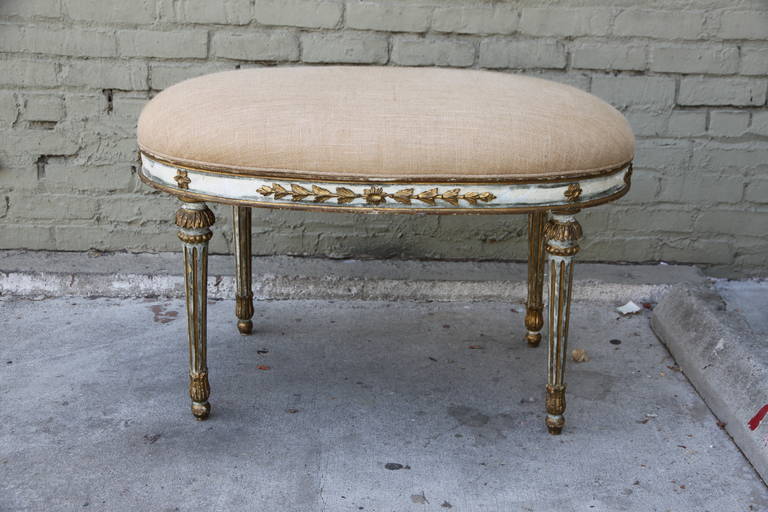 Italian Neoclassical Style Painted and Parcel-Gilt Bench 2