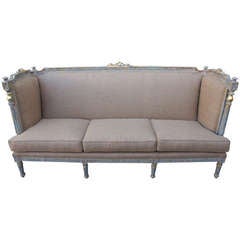 French Painted & Parcel Gilt Sofa, Circa 1920's