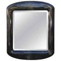 Monumental Lacquered Goatskin Mirror by Karl Springer