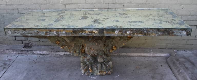 Monumental Eagle Console with Mirrored Top