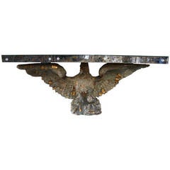 Monumental Eagle Console with Mirrored Top