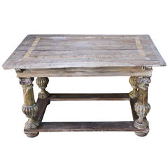 19th Century Italian Painted Inlaid Table