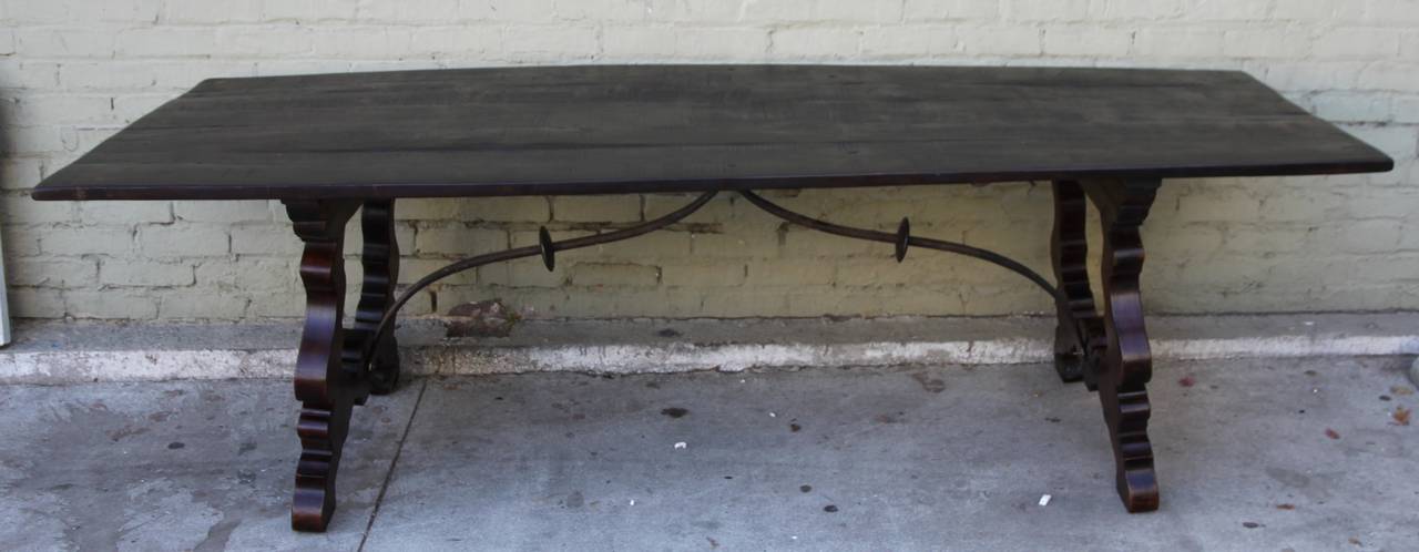 Spanish Baroque Style Walnut Dining Table C. 1940's