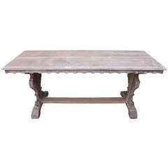 Antique Italian Carved Washed Table