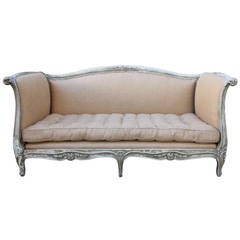 French Carved Painted Louis XV Style Sofa