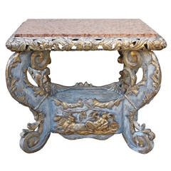 19th Century Italian Baroque Style Table with Marble Top