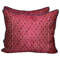 Vibrant Embroidered Hmong Pillows, Pair