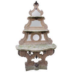 Italian Rococo Style Paint Decorated Etagere