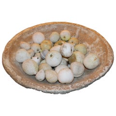 Large Collection of Alabaster Fruit in Bowl