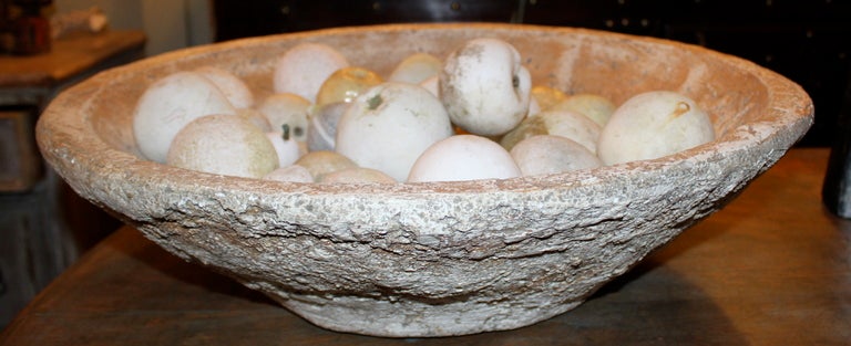 Large Collection of Alabaster Fruit in Bowl