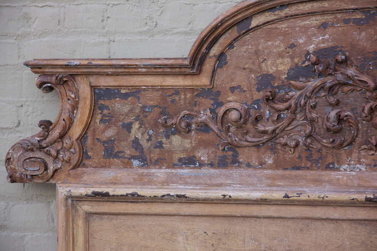 Rococo Italian Carved Headboard of Carved Face circa 1900