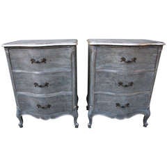 Pair of Louis XV Style Painted Chests