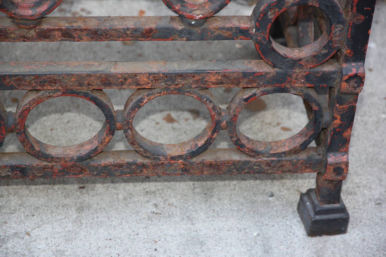 Pair of Spanish Revival Wrought Iron Consoles with Marble Top 2