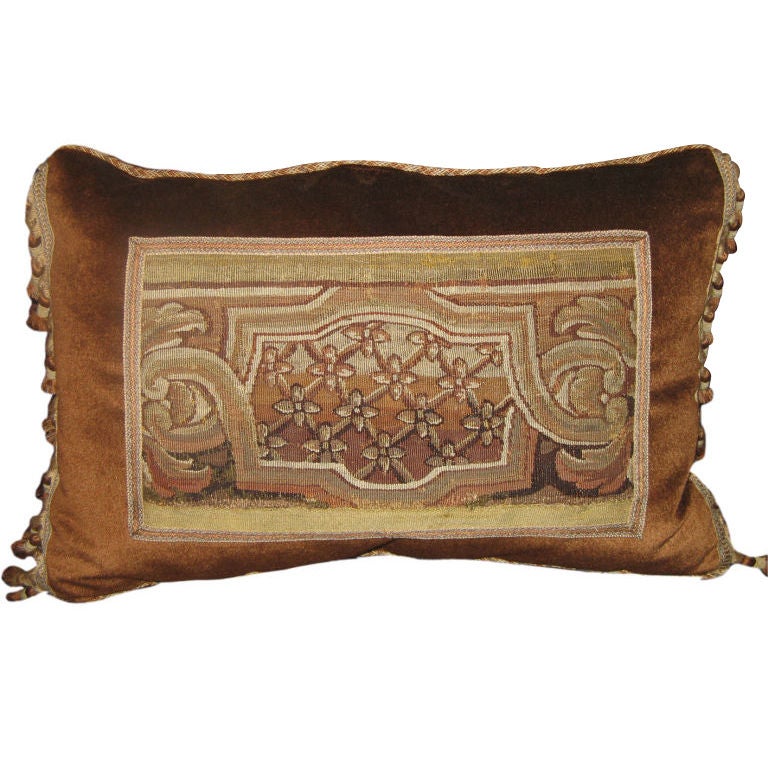 18th Century Brussels tapestry Pillow at 1stDibs