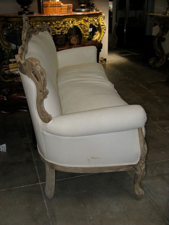 French carved painted sofa c. 1900's.