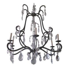 6-Light Wrought Iron 
Crystal Chandelier