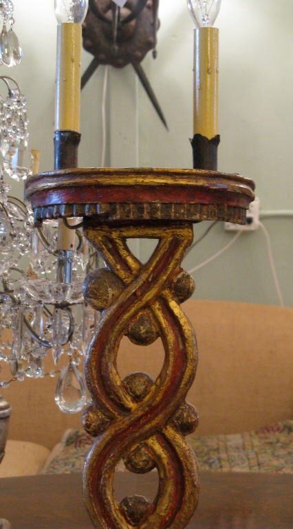 Pair of 19th Century Italian Carved Lamps