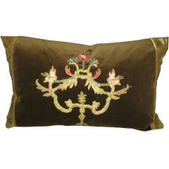 Single Italian Metallic & Silk Embroidered Velvet Pillows