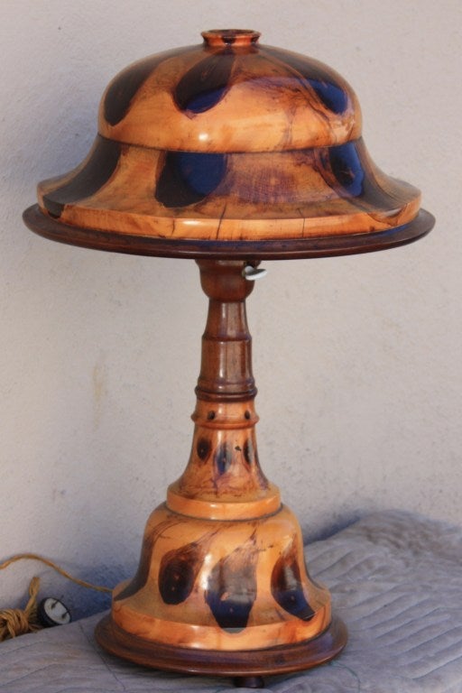 Brazilian Butterfly Wood Lamp In Good Condition In Pasadena, CA