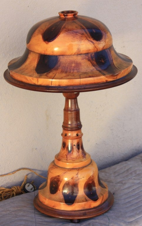20th Century Brazilian Butterfly Wood Lamp
