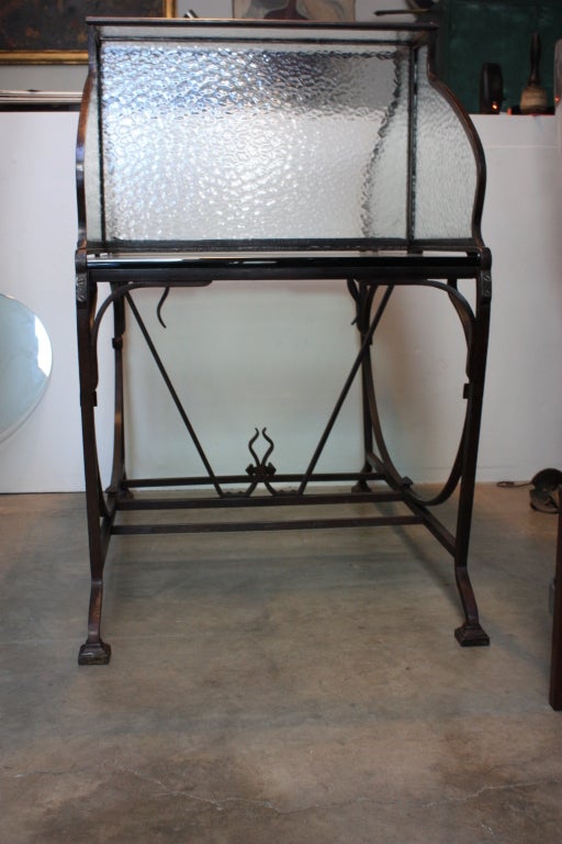 French Double Sided Wrought Iron  Partners Desk For Sale
