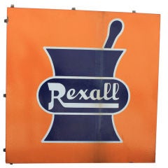 Vintage Large Porcelain Rexall Sign