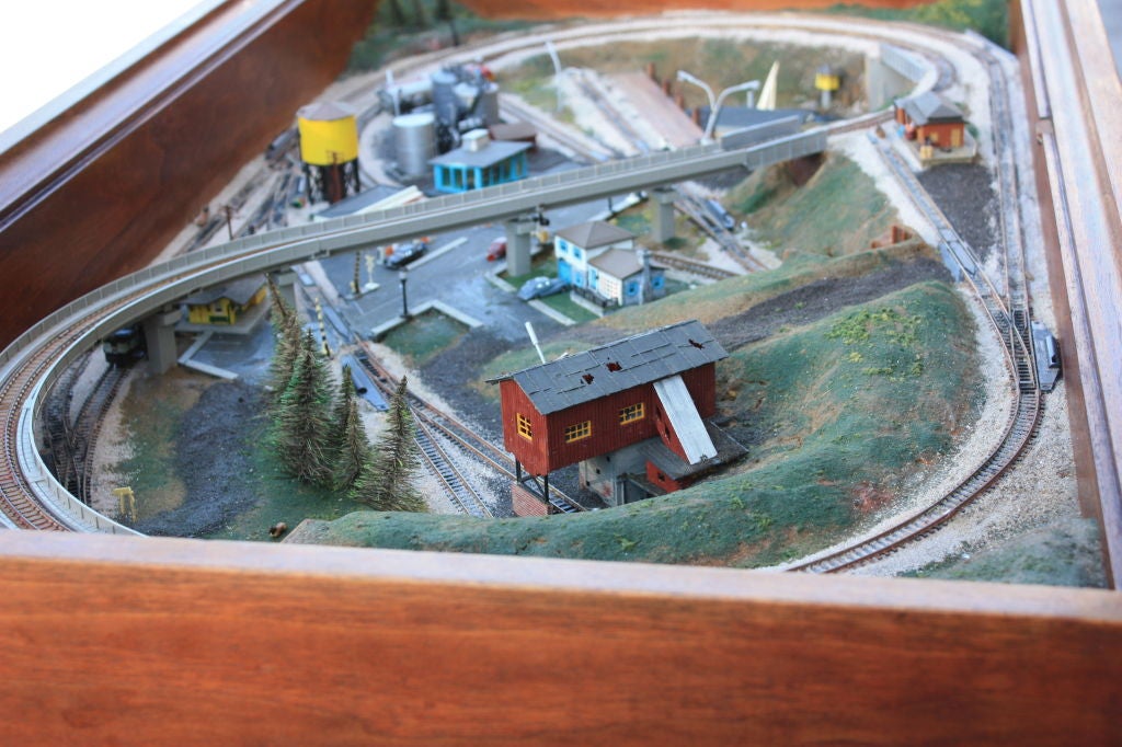 Unique coffee table with built in train set. 2
