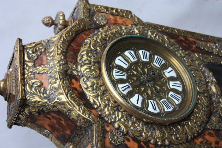 French Large Provincial Tortoise and Brass Bracket Clock