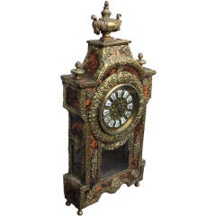 Antique Large Provincial Tortoise and Brass Bracket Clock
