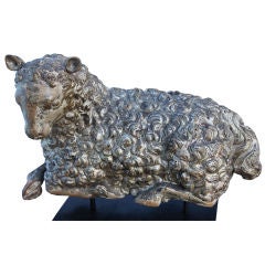 Wonderful Mounted Italian Crech Sheep Carving