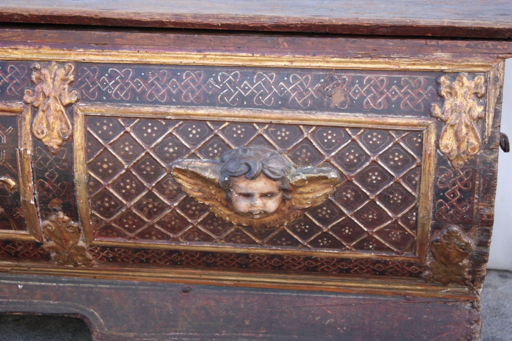 Unique Large Painted  Italian Cassone
