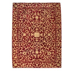 Rare Overscale Velvet and Metallic Thread Wall Hanging