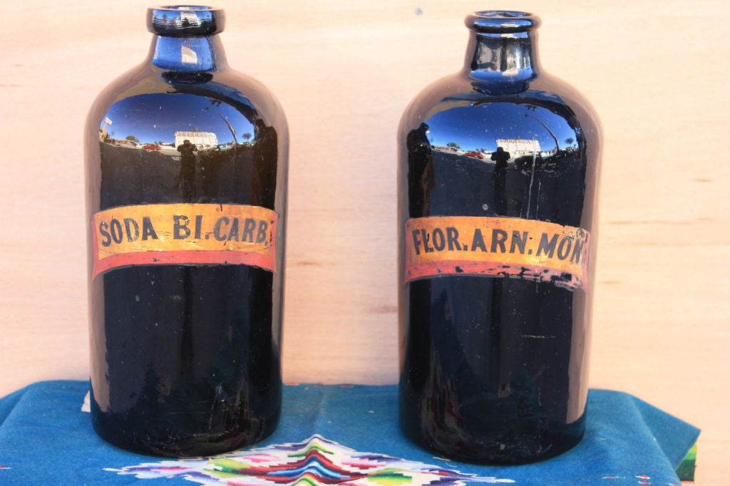 Old Heavy Glass Apothecary Jars