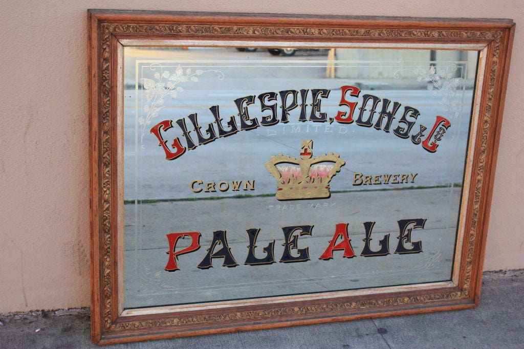 Heavy Advertising Framed Pale Ale Mirror.Great original condition with obviously original frame.