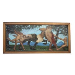Antique Vibrant Overscale Pre Raphaelite Mural
