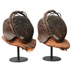 Pair Fabulous 1920's Fencing Masks-Italian