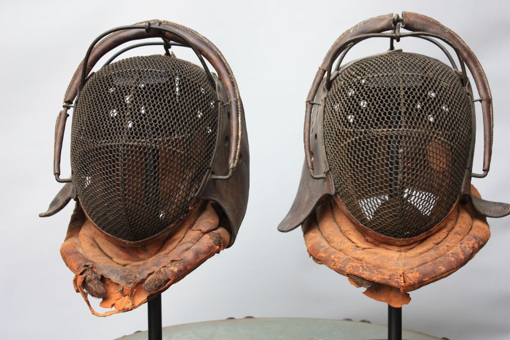 Pair Fabulous 1920's Fencing Masks-Italian 1
