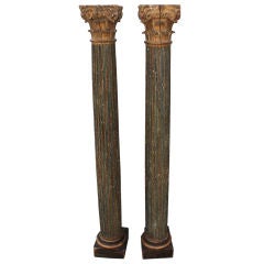 Italian Corinthian Fluted Wood Columns