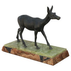 French Deco Bronze of a Deer