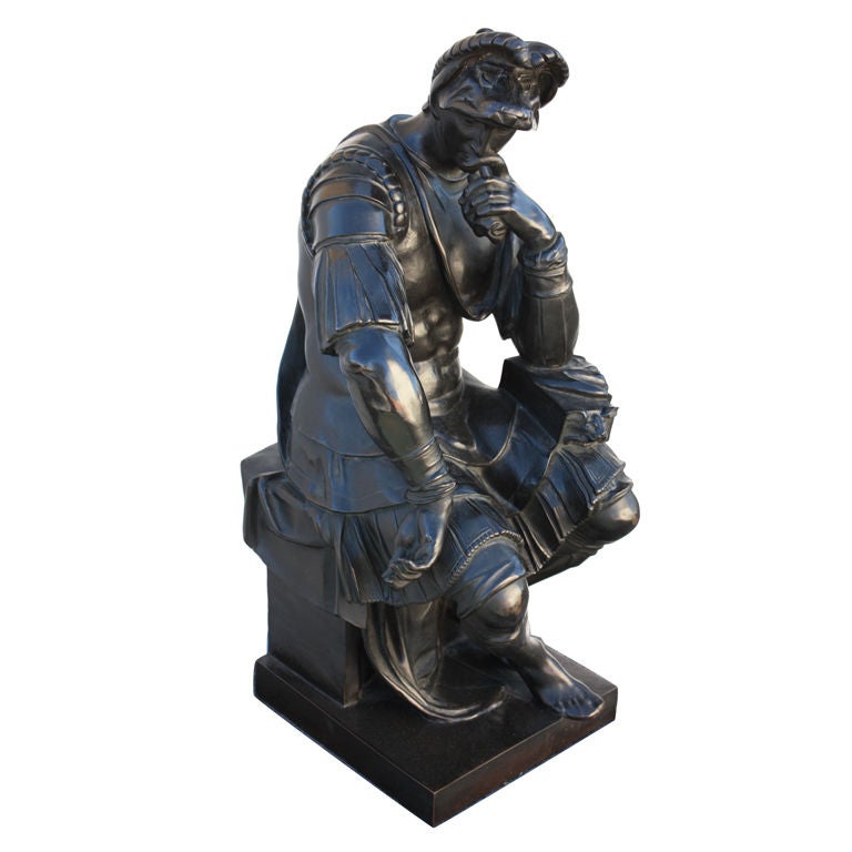 Important Michelangelo Medici Tomb Inspired Bronze Sculpture